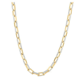 10kt Yellow Gold Men's Round Diamond Anchor Link Chain Necklace - 10 Cttw Side view from the 10Kt Yellow Gold Mens Round Diamond 18 Inch Anchor Link Chain Necklace 10 Cttwpin216540 collection by Splendid Jewellery