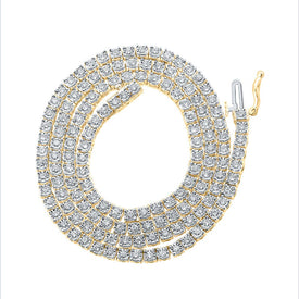 10kt Yellow Gold Men's Round Diamond Link Chain Necklace - 2-3/4 Cttw Top view from the 10Kt Yellow Gold Mens Round Diamond 18 Inch Link Chain Necklace 2 3 4 Cttwpin286046 collection by Splendid Jewellery