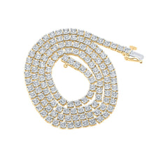 Load image into Gallery viewer, 10kt Yellow Gold Men's Round Diamond Link Chain Necklace - 3.5 Ct.t.w. Top view from the 10Kt Yellow Gold Mens Round Diamond 18 Inch Link Chain Necklace 3 1 2 Cttwpin286083 collection by Splendid Jewellery