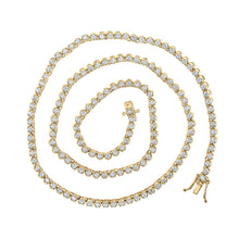 Load image into Gallery viewer, Majestic 10kt Yellow Gold Men&#39;s Round Diamond Tennis Chain Necklace Top view from the 10Kt Yellow Gold Mens Round Diamond 18 Inch Tennis Chain Necklace 4 5 8 Cttwpin218894 collection by Splendid Jewellery