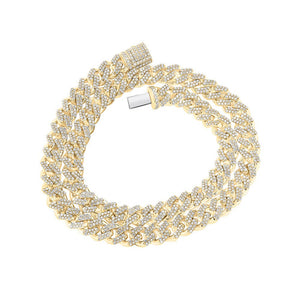 Men's Necklaces | 10kt Yellow Gold Mens Round Diamond 20-inch Cuban Link Chain Necklace 11-3/8 Cttw | Splendid Jewellery GND