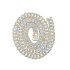 10kt Yellow Gold Men's 20-inch Cuban Link Chain Necklace with 5 Cttw Round Diamond - A Dazzling Statement Piece by Splendid Jewellery Top view from the 10Kt Yellow Gold Mens Round Diamond 20 Inch Cuban Link Chain Necklace 5 Cttwpin286502 collection by Splendid Jewellery