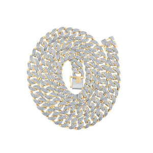 Men's Necklaces | 10kt Yellow Gold Mens Round Diamond 20-inch Cuban Link Chain Necklace 5 Cttw | Splendid Jewellery GND