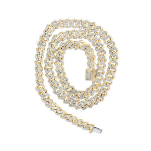 Men's Necklaces | 10kt Yellow Gold Mens Round Diamond 20-inch Cuban Link Chain Necklace 7-1/2 Cttw | Splendid Jewellery GND