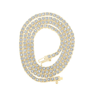 Men's Necklaces | 10kt Yellow Gold Mens Round Diamond 20-inch Link Chain Necklace 2-7/8 Cttw | Splendid Jewellery GND