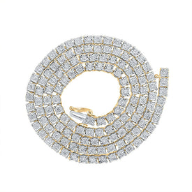 10kt Yellow Gold Men's Round Diamond 20-inch Link Chain Necklace - Exquisite Brilliance Top view from the 10Kt Yellow Gold Mens Round Diamond 20 Inch Link Chain Necklace 4 3 8 Cttwpin286015 collection by Splendid Jewellery