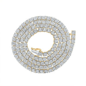 Men's Necklaces | 10kt Yellow Gold Mens Round Diamond 20-inch Link Chain Necklace 4-3/8 Cttw | Splendid Jewellery GND