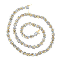 Load image into Gallery viewer, 10kt Yellow Gold Men's Round Diamond 20-inch Rope Chain Necklace - Exquisite Brilliance Top view from the 10Kt Yellow Gold Mens Round Diamond 20 Inch Rope Chain Necklace 14 3 4 Cttwpin211201 collection by Splendid Jewellery