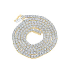 10kt Yellow Gold Men's Round Diamond Single Row Chain Necklace - 1-1/4 Cttw product  Top View from Splendid Jewellery