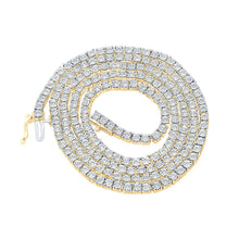 Load image into Gallery viewer, 10kt Yellow Gold Men's Round Diamond 22-inch Chain Necklace - Dazzling Brilliance Top view from the 10Kt Yellow Gold Mens Round Diamond 22 Chain 22 Chain Necklace 1 1 3 Cttwpin289466 collection by Splendid Jewellery