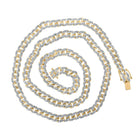 10kt Yellow Gold Men's Cuban Link Chain Necklace with Round Diamond Accents - 3-7/8 Cttw Top view from the 10Kt Yellow Gold Mens Round Diamond Cuban Link Chain Necklace 3 7 8 Cttwpin214163 collection by Splendid Jewellery