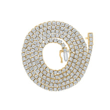 Load image into Gallery viewer, 10kt Yellow Gold Men's Round Diamond 22-inch Link Chain Necklace - A Dazzling Statement Piece by Splendid Jewellery Top view from the 10Kt Yellow Gold Mens Round Diamond 22 Inch Link Chain Necklace 3 3 8 Cttwpin286084 collection by Splendid Jewellery