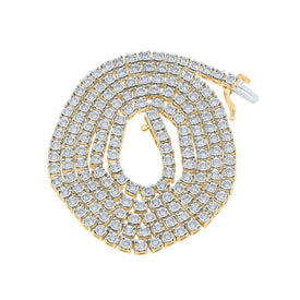10kt Yellow Gold Men's Round Diamond 22-inch Link Chain Necklace - A Stunning Statement of Elegance and Masculinity Top view from the 10Kt Yellow Gold Mens Round Diamond 22 Inch Link Chain Necklace 4 1 5 Cttwpin286010 collection by Splendid Jewellery