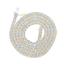 Load image into Gallery viewer, Splendid Jewellery 10kt Yellow Gold Round Diamond Link Chain Necklace - 4-3/4 Cttw for Men Top view from the 10Kt Yellow Gold Mens Round Diamond 22 Inch Link Chain Necklace 4 3 4 Cttwpin286018 collection by Splendid Jewellery