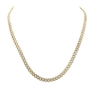 Men's Necklaces | 10kt Yellow Gold Mens Round Diamond 22-inch Straight Cuban Link Necklace 5-5/8 Cttw | Splendid Jewellery GND