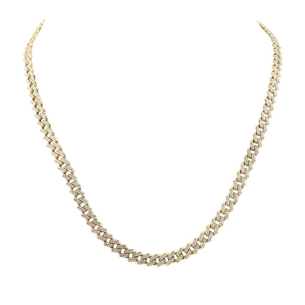 Men's Necklaces | 10kt Yellow Gold Mens Round Diamond 22-inch Straight Cuban Link Necklace 5-5/8 Cttw | Splendid Jewellery GND