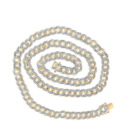 10kt Yellow Gold Men's Diamond Cuban Link Chain Necklace - 4-3/4 Cttw Top view from the 10Kt Yellow Gold Mens Round Diamond Cuban Link Chain Necklace 4 3 4 Cttwpin214305 collection by Splendid Jewellery