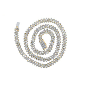 10kt Yellow Gold Men's Round Diamond 24-inch Link Chain Necklace - Exquisite Brilliance Top view from the 10Kt Yellow Gold Mens Round Diamond 24 Inch Link Chain Necklace 22 1 3 Cttwpin210601 collection by Splendid Jewellery