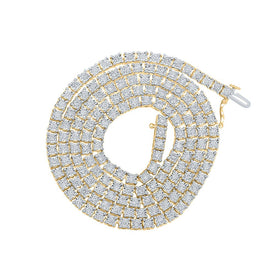 Splendid Jewellery 10kt Yellow Gold Men's Round Diamond Link Chain Necklace - 5-1/4 Cttw Top view from the 10Kt Yellow Gold Mens Round Diamond 24 Inch Link Chain Necklace 5 1 4 Cttwpin286013 collection by Splendid Jewellery