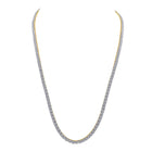 Elegant 10kt Yellow Gold Men's Round Diamond Square Link Chain Necklace - 12 Cttw product  Top View from Splendid Jewellery