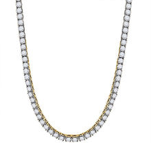 Load image into Gallery viewer, 10kt Yellow Gold Men's Round Diamond Tennis Chain Necklace - 25-3/8 Cttw Top view from the 10Kt Yellow Gold Mens Round Diamond 26 Tennis Chain Necklace 25 3 8 Cttwpin270635 collection by Splendid Jewellery