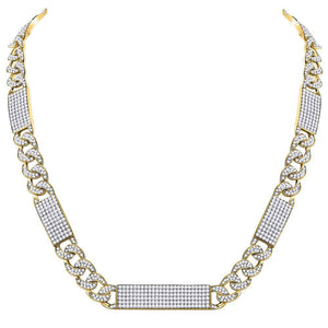 Men's Necklaces | 10kt Yellow Gold Mens Round Diamond Cuban Link 24" Necklace 24-1/2 Cttw | Splendid Jewellery GND