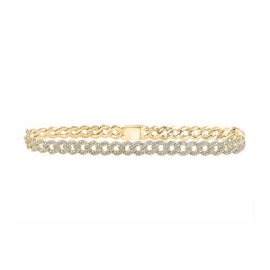 Men's Necklaces | 10kt Yellow Gold Mens Round Diamond Curb Link Chain Necklace 4-5/8 Cttw | Splendid Jewellery GND