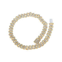 Load image into Gallery viewer, 10kt Yellow Gold Men's Diamond Link Chain Necklace - Stunning Brilliance Top view from the 10Kt Yellow Gold Mens Round Diamond Cuban Link Chain Necklace Cttwpin217489 collection by Splendid Jewellery