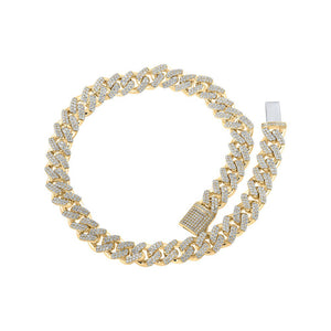 Men's Necklaces | 10kt Yellow Gold Mens Round Diamond Link Chain Necklace 40-7/8 Cttw | Splendid Jewellery GND