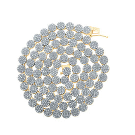 10kt Yellow Gold Mens Round Diamond Link Chain Necklace - Exquisite Brilliance product  Top View from Splendid Jewellery