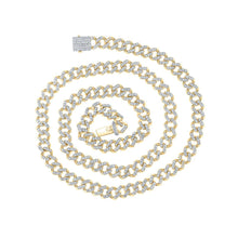 Load image into Gallery viewer, 10kt Yellow Gold Mens Round Diamond Miami Cuban Link Chain Necklace - 10 Cttw - Splendid Jewellery product  Top View from Splendid Jewellery