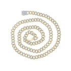 10kt Yellow Gold Mens Round Diamond Miami Cuban Link Chain Necklace - 10 Cttw - Splendid Jewellery product  Top View from Splendid Jewellery