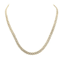 Load image into Gallery viewer, 10kt Yellow Gold Men&#39;s Round Diamond Straight Cuban Link Chain Necklace - 5 Cttw | Splendid Jewellery product  Top View from Splendid Jewellery