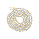 10kt Yellow Gold Round Diamond Studded Link Chain Necklace - A Dazzling Statement Piece for Men product  Top View from Splendid Jewellery