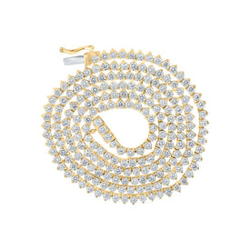 10kt Yellow Gold Round Diamond Studded Link Chain Necklace - A Dazzling Statement Piece for Men product  Top View from Splendid Jewellery
