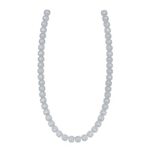Load image into Gallery viewer, 14kt White Gold Baguette Diamond Square Link Chain Necklace - 17-1/4 Ct.t.w. for Men - Top View
