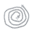 Brilliant White Gold Diamond Tennis Chain Necklace for Men - 9 Carat Total Weight - Top View