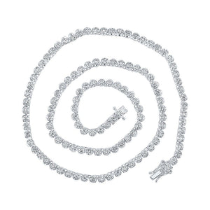 Men's Necklaces | 14kt White Gold Mens Round Diamond 18-inch Tennis Chain Necklace 10-1/4 Cttw | Splendid Jewellery GND