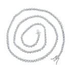 14kt White Gold Men's Round Diamond 20-inch Single Row Tennis Chain Necklace - A Dazzling Display of Elegance - Top View