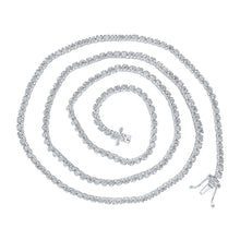 Load image into Gallery viewer, Elegant 14kt White Gold Round Diamond Tennis Chain Necklace for Men - 3-5/8 Cttw - Top View