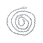 Exquisite 14kt White Gold Men's Round Diamond Link Chain Necklace - 11 Cttw - Top View