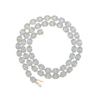 14kt Yellow Gold Baguette Diamond Link Chain Necklace - 12-1/2 Cttw for Men - Top View