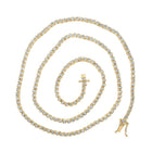 14kt Yellow Gold Men's Round Diamond Tennis Chain Necklace - 3-1/4 Cttw - Top View