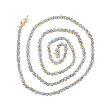 Load image into Gallery viewer, 14kt Yellow Gold Men's Round Diamond 24-inch Link Chain Necklace - 11 Cttw - Top View