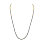 14kt Yellow Gold Men's Round Diamond Square Link Chain Necklace - 12 Cttw - Top View