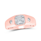 Rose Gold Baguette Diamond Band Ring for Men - Elegant and Masculine 3/8 Cttw Jewelry - Alternate view 1 from Splendid Jewellery