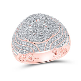 Splendid Jewellery 10kt Rose Gold Baguette Diamond Cluster Ring - 2 Cttw for Men - Alternate view 1 from Splendid Jewellery