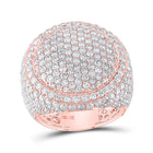 Splendid Jewellery 10kt Rose Gold Men's Round Diamond Circle Pave Cluster Ring - Exquisite 8-1/4 Cttw Men's Ring - Alternate view 1 from Splendid Jewellery