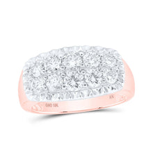 Load image into Gallery viewer, 10kt Rose Gold Men&#39;s Diamond Cluster Band Ring - Captivating Brilliance - Alternate view 1 from Splendid Jewellery