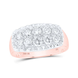 10kt Rose Gold Men's Diamond Cluster Band Ring - Captivating Brilliance - Alternate view 1 from Splendid Jewellery